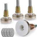 Heavy Duty Furniture Levelers Adjustable Furniture Legs Levelers, Leveling Feet for Tables Chairs Cabinets Sofa Raiser, Support 1320LBs, T- Nut Kit 3/8-16 Thread, Large Base,w/ 4 Felt Pads (4 Pack)