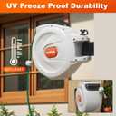 Retractable Garden Hose Reel,1/2 Inch x 100ft Wall Mounted Hose Wall,180 Swivel Bracket,With Built-in Nozzle,Slow Retraction Any Length Lock.