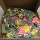 HOHOTIME 6FT Tulip Flower Garland with Eucalyptus, Artificial Spring Floral Vines for Mantle Wedding Porch Staircase Indoor Decor, Fake Wildflower Home Decoration (Pink Yellow Tulip)