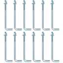 12 Pcs Galvanized Anchor Bolts, 1/2 x 8 Anchor Bolts with Nuts and Washers, J Bolts for Concrete Pouring, Post Anchor and Wood Construction