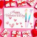 Tinlade 14 Pieces Valentine's Day Pen Cartoon Gel Ink Cute Rainbow Glitter Crystal Pen Funny Pens for Office Valentine's Day Work Supplies Party Favors (Heart Style)