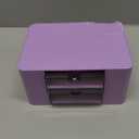 Marbrasse Pen Organizer with 2 Drawer, Multi-Functional Pencil Holder for Desk, Desk Organizers and Accessories with 5 Compartments + Drawer for Office Art Supplies (Purple)