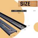 C Channel Steel Support Metal Support Bracing Hidden C Bracket for Table Top Live Edge Slab Woodworking, Black Coat Finish, 6 Holes (4 Pack, 20 Inch)
