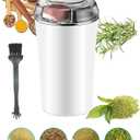 Electric Herb Grinder 200W Powerful Fast Grinding for Dry Spices Flower Buds with Brush, Easy On/Off One-Touch Push Button Powder Grinder Perfect For Herbs, Spices, Nuts, Grains and Coffee Beans