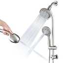 UCLIMAA Rainfall Shower Head with Handheld Shower Spray, with 26" Drill Free Adjustable Height Slider Bar, High Pressure Dual Shower Head Combo, 3-Way Diverter for Easy Reach, 5Ft Hose-Brushed Nickel
