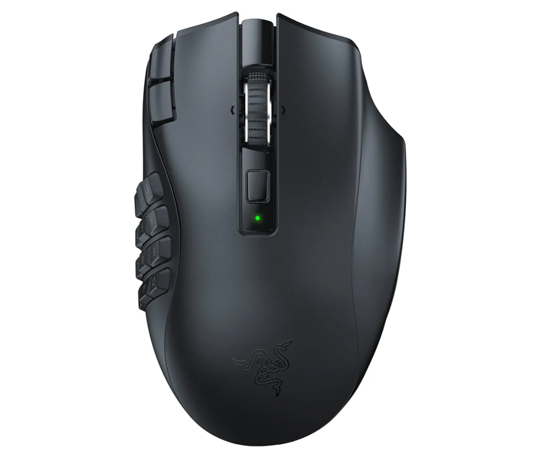 Razer Naga V2 HyperSpeed Wireless MMO Gaming Mouse: 19 Programmable Buttons - HyperScroll Technology - Focus Pro 30K Optical Sensor - Mechanical Mouse Switches Gen-2 - Up to 400 Hr Battery Life