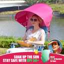 Universal Wind-Resistant Chair Umbrella Canopy, Foldable Portable UPF 50+ Sun Shade Attachment with Adjustable Clamp, Fits Most Beach, Camping, Lawn, Sports, Tanning, Zero Gravity Chairs & Wheelchairs