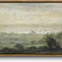 InSimSea Extra Large Framed Vintage Wall Art, Living Room Country Farmhouse Decor, Wild Field under Sky Landscape Paintings, Canvas Prints, Scenery Long Picture for Bedroom Above of Bed,12x36inch (High Cloudy Sky)