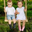 Rollda Baby Cowboy Boots Toddler Cowgirl Boots Infant Western Boots Round Toe (Black)