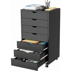7 Drawer File Cabinet, Under Desk Storage Drawers with Wheels, Black
Office Storage Cabinet for Home Office Organization, Small Desk Storage and Printer Stand with Storage