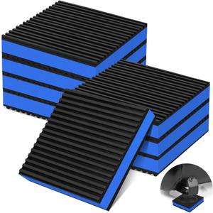 8 Pack Anti Vibration Pads for Washing Machine 4"x4"x7/8", Sound Isolation Vibrating Pad Ribbed Rubber Damping Mat EVA Center for Air Compressors, Conditioner, Treadmill, HVAC Washer Dryer