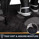 PURRUGS Dirt Trapping Door Mat 32" x 47", Non-Skid/Slip Machine Washable Microfiber Entryway Rug, Dog Doormat, Super Absorbent Welcome Mat for Muddy Wet Shoes and Paws, Charcoal