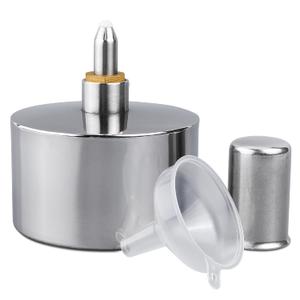 faruijie 400ml Alcohol Lamp Stainless Steel - Explosion Proof Bunsen Burner Heavy Walled Heating Lamp Lab Lamp with Screw and Wick & 1 Free Funnel