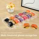 Acrylic Sunglasses Organizer, 6 Slot Clear Eyeglasses Storage Case, Stackable Eyewear Display Tray for Sunglasses, Eyewear, Jewelry, Makeup, Watch