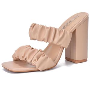 Cape Robbin Women's Chunky High Heels - Strappy Square Open Toe Sandals (RIE Del), 10