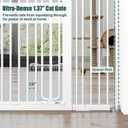 keny 51" Extra Tall Pet Gate, 29.7"-46" Wide Adjustable Cat Gate for Doorway, Hallway, Stairs, Auto-Close & Pressure Mounted, No Drilling, White