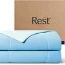 REST Evercool Cooling Comforter, Twin/Twin XL, Blanket for Hot Sleepers, All Season Bedding to Keep Cool for Night Sweats, Breathable Lightweight Blanket, 68"x90" Inches, Aqua Blue