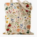 Aesthetic Embroidery Tote Bag for Women - with Magnetic Buckle and Zipper Inner Pocket for Lady Cotton Tote Bag (Flower Cat)
