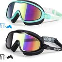 Seago Swim Goggles 2 Pack Anti-Fog Anti-UV Wide View Swimming Goggles for Kids 3-14