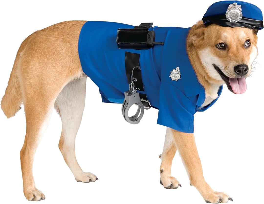 Rubies Police Officer Pet Costume for Dogs or Cats, Small (Small (Pack of 1))