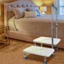 Aliseniors Step Stool with Handle and Non-Skid Platform, Heavy Duty 2 Steps Medical Foot Stool for Adult, Seniors, Handicap Holds up to 350 lbs