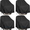 Outdoor Swivel Lounge Chair Cover, Fits to (29" W X 31" D X 38" H) Lawn Patio Chairs, 420D Tear-Resistant, UV Resistant, Waterproof for Furniture Covers (Black-4packs)