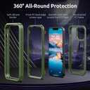 ANB for iPhone 14 case & iPhone 13 case,Soft Silicone and Clear Hard PC Back 3in1 Full Body Shockproof Heavy Duty Military-Grade Drop Protection Cover, 6.1 inch (Green)