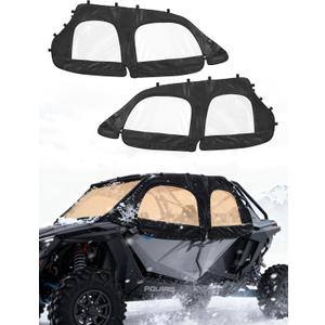 ZIDIYORUO Soft Upper Doors for Polaris RZR XP 4 1000 (2014-2023, 4-Seat) | Waterproof Cab Enclosure Side Window Kit Zipper & Ventilation Design | Protection & Thermal Insulation| No-Drill Installation