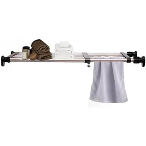 Hershii Expandable Closet Tension Shelf Rod Adjustable Metal Storage Rack Cabinet Organizer DIY Divider Separator Shelves for Wardrobe Cupboard Kitchen Bathroom, Black, 23.62-39.37 inches