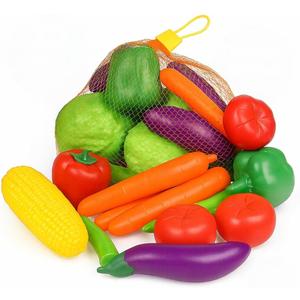 20 Pieces Play Vegetables Playset - Life-Sized Toy Food for Kids Kitchen, Healthy Farmer's Market Grocery Pretend Play Plastic Toy Set for Toddlers