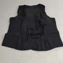 Womens Wrap Vest Tops Trendy Summer Going Out Business Casual Top Sleeveless V Neck Self Tie Waist Cami Shirts, Extra Large, Black 