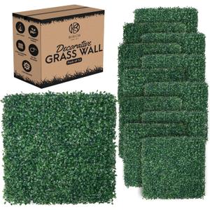 Grass Wall Panels 20 x 20 (12 Pack) - Greenery Wall - Plant Wall Dcor for Bathroom & Office  Grass Backdrop  Boxwood Panels for Fence Privacy  Privacy Wall Decorations  Artificial Green Wall