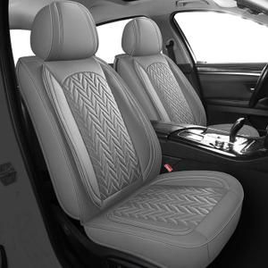 MIROZO Seat Covers Full Set,Seat Covers for Car Waterproof Automotive Seat Covers Vehicle Seat Covers Car Seat Protector Seat Cover Set for Cars SUV Pick-up Truck Sedan (Full Set, Gray)