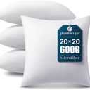 Phantoscope Pillow Inserts, Hypoallergenic 100% Virgin Fiber Square Form Microfiber Throw Pillow Inserts, Couch Bed Pillows, 20x20 Inch (Pack of 4)