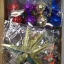 Syhood 63 Pcs Mini Christmas Tree Ornaments Set Decoration Gadget Small Skirt Star Topper Miniature Hanging Ornament with Light for Holiday Xmas