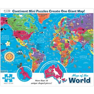 Re-marks Map of The World Deluxe Jigsaw Puzzle with Whimsy Pieces
