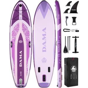 DAMA Premium Yoga&Pets Inflatable Stand Up Paddle Board, 33 Extra Wide Sup Board for Adult on Water, 330lbs Yoga Boardd with Durable SUP Accessories & Carry Bag