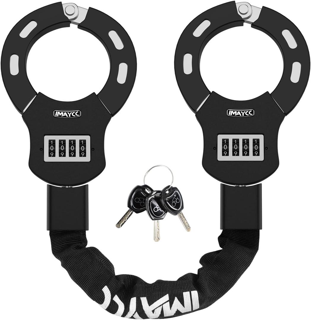 IMAYCC Scooter Lock, 4 Digit Combination Electric Scooter Lock Anti Theft Heavy Duty Resettable with 3 Key, Chain Lock for E Scooter Bike Motorcycle & Door