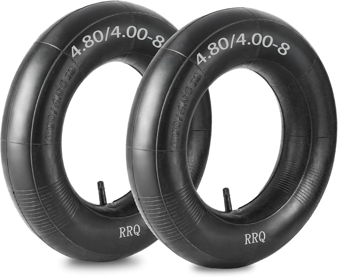 (2 Pack) RRQ 4.80/4.00-8 Tire Inner Tube with TR-13 Straight Valve Stem, 4.80/4.00-8" Heavy Duty Replacement Inner Tube for Wheelbarrows, Hand Trucks, Lawn Mowers, Carts, Trailers, Wagons and More
