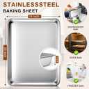 Commercial Quality Stainless Steel Baking Sheet, Extra Large Cookie Sheets for Baking, Warp Resistant Nonstick Baking Pan Oven Tray, Non Toxic & Heavy Duty & Dishwasher Safe - (20" x 14" x 1")