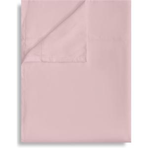 Twin Flat Sheet Only, 1 Pack Top Bed Sheets, Soft Breathable Brushed Microfiber Color-Coded Label Threads, (66"x96", Pink)