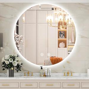 Led Mirror for Bathroom 24 Inch, Backlit Vanity Bathroom Mirror with Lights, Smart Dimmable Touch, 3 Color Modes, Shatter-Proof Round Mirror