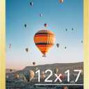 12x17 Picture Frame Gold for Wall Hanging, Wall Mounting Horizontally or Vertically, 12 x 17 Wall Gallery Poster Photo Frame with Shatter Resistant Plexiglass, Gold