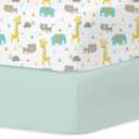 Little Grape Land Crib Sheets 2 Pack for Boys and Girls, Baby Neutral Crib Fitted Sheets for Standard Crib & Toddler Mattress, Super Soft Breathable Fitted Crib Sheet Set, Woodland Animal