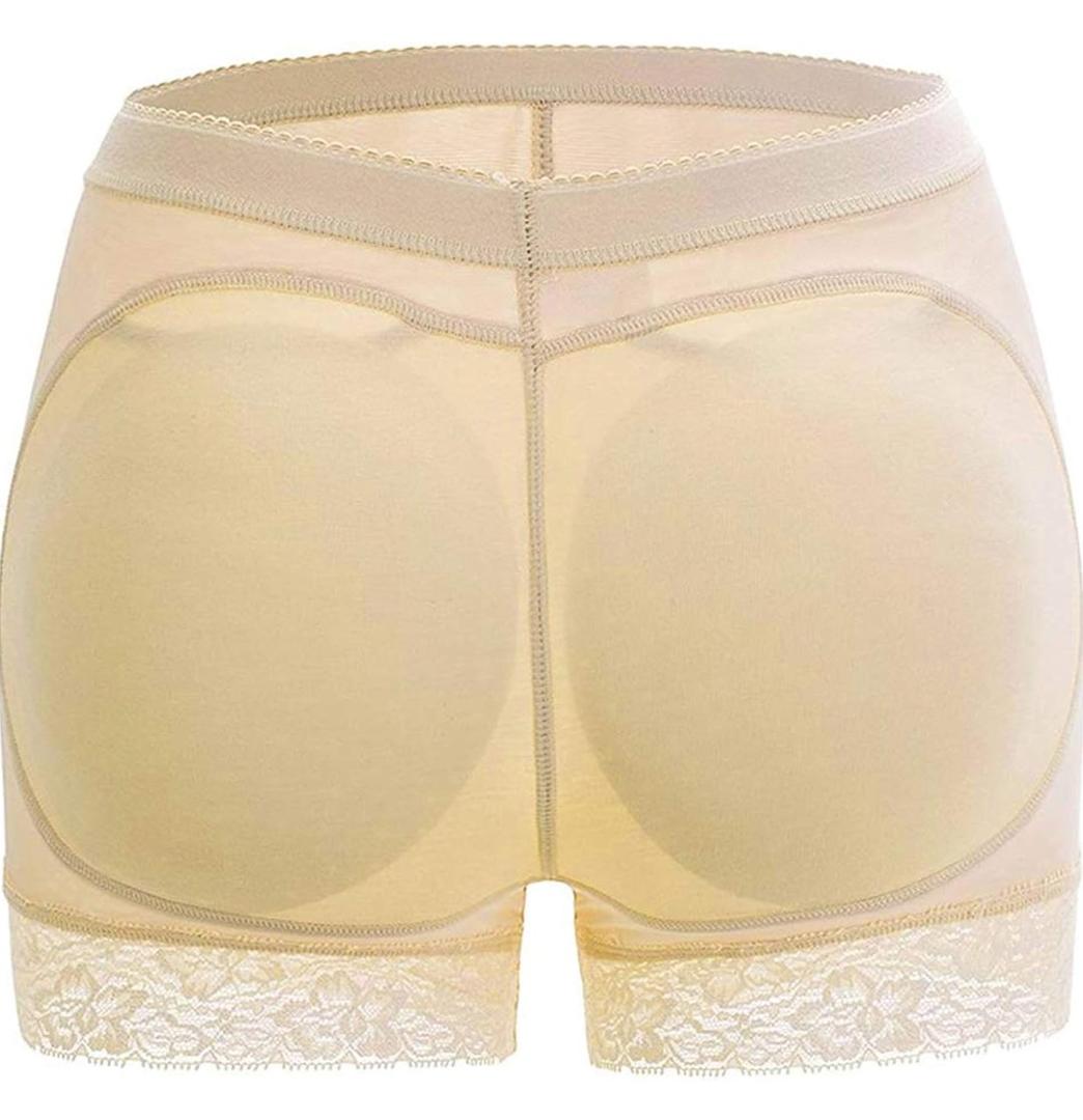 FLORATA Womens Butt Lifter Panties Seamless Padded Shapewear Hip Enhancer Body Shaper Lace Boyshorts, Small