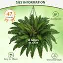 38" Artificial Boston Ferns Bush Plants, Set of 2, Large Faux Ferns Hanging Decor with 47 Fronds, Fake Vines Indoor Or Outdoors Planter for Home and Office Decor