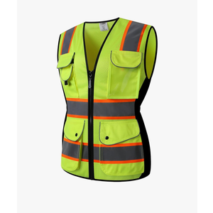 JKSafety Women Hi-Vis Reflective Safety Vest | Neon Color body Sewed Reflective Strips Breathable Lightweight ANSI Compliant, Size M