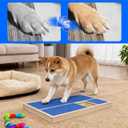 Dog Nail Scratch Pad with Treat Box, Solid Wood Nail Filing Board That Trims Nails Naturally Without Clippers for Dogs That Hate Nail Cutting, Indoor and Outdoor Training Tool (Blue)