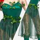 Spooktacular Creations 9 Pcs Green Ivy Costume, Womens Halloween Costumes 2025 with Wig for Cosplay Parties Comic Con (L)