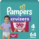 Pampers Diapers - Cruisers 360 - Size 4, 64 Count, up to 100% Leakproof Pull-On Diaper for Active Babies